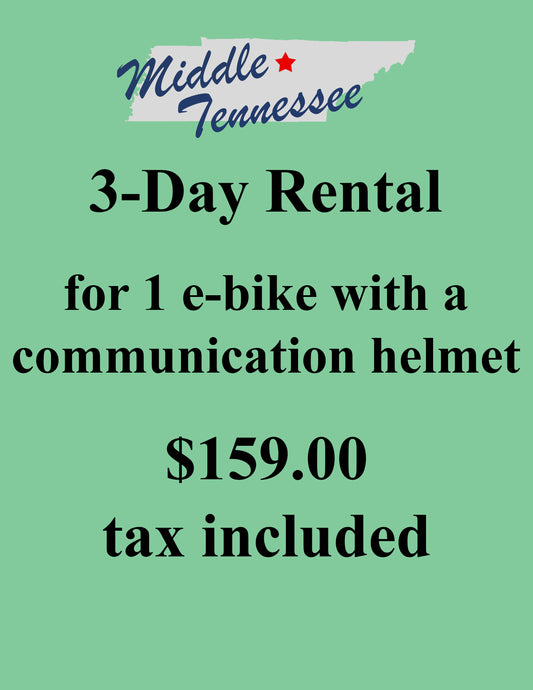 Middle Tennessee 3 Day Ebike Rental (Up to 72 Hours)