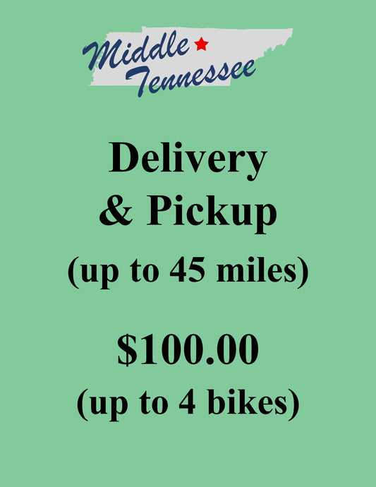 Middle Tennessee Delivery and Pickup (Tax Included) Up to 4 Ebikes