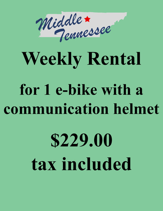 Middle Tennessee Weekly Ebike Rental (Tax Included)