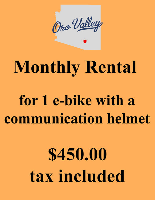 Ride Anytime-Oro Valley Area-Monthly Rental (Tax Included)