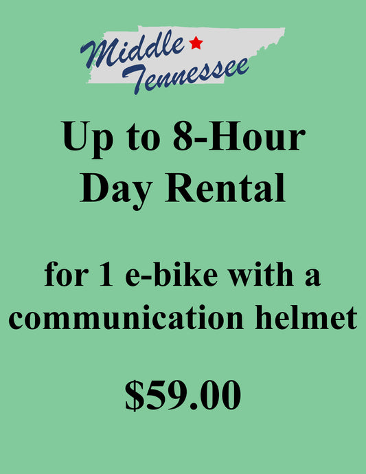 Middle Tennessee Ebike Rental-Full Day (Up to 8 Hours) Tax Included
