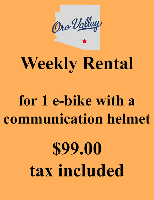 Ride Anytime-Oro Valley Area-Weekly Rental (Tax Included)