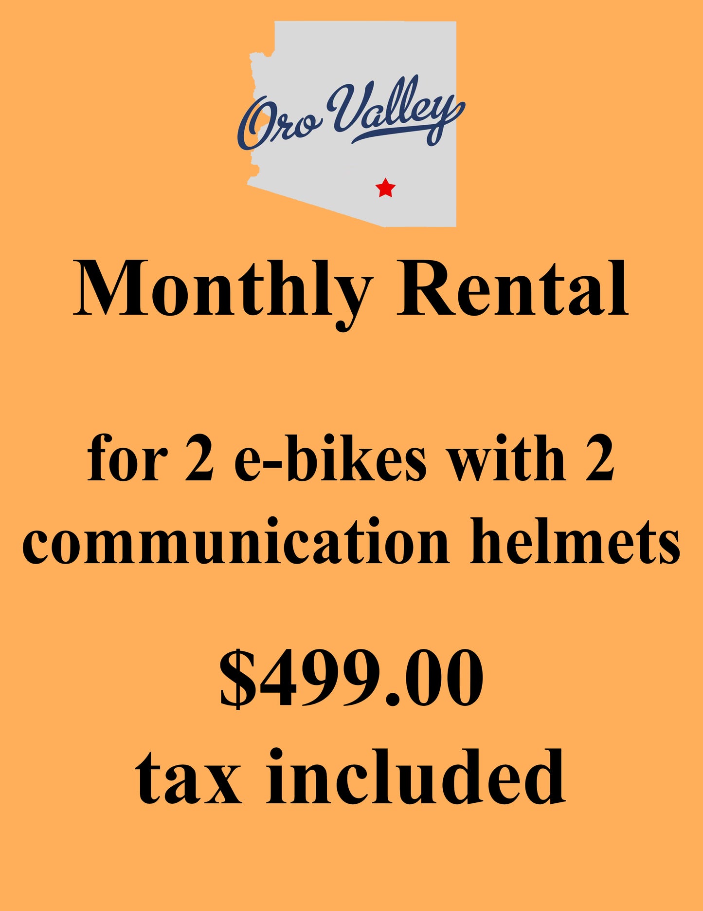 Ride Anytime-Oro Valley-Monthly Rental for Two Ebikes (Tax Included)