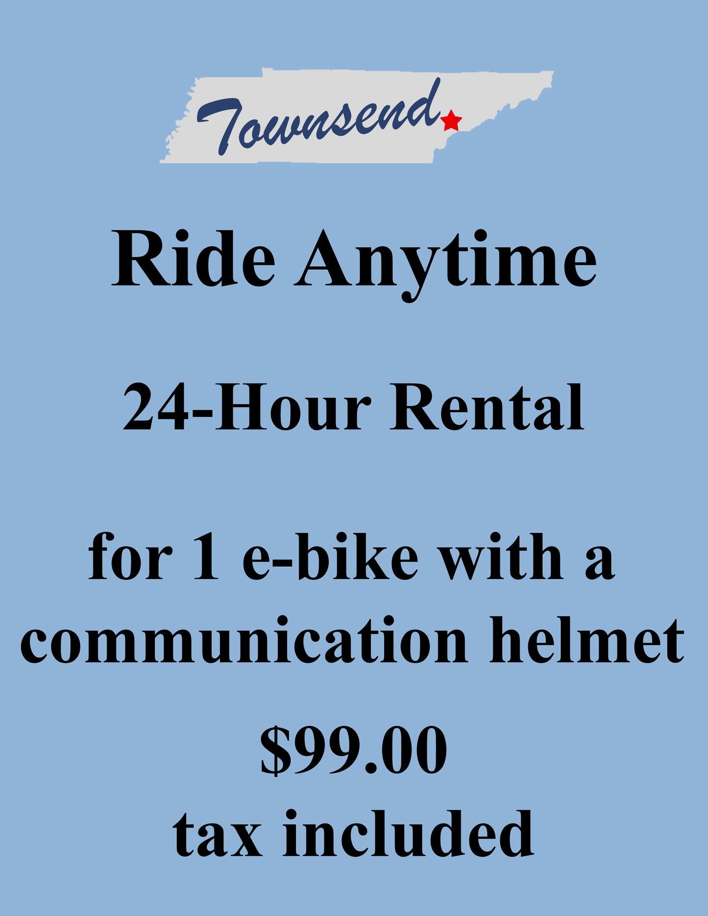 Townsend-One EBike Rental-Full Day (Up to 24 Hours) Tax Included